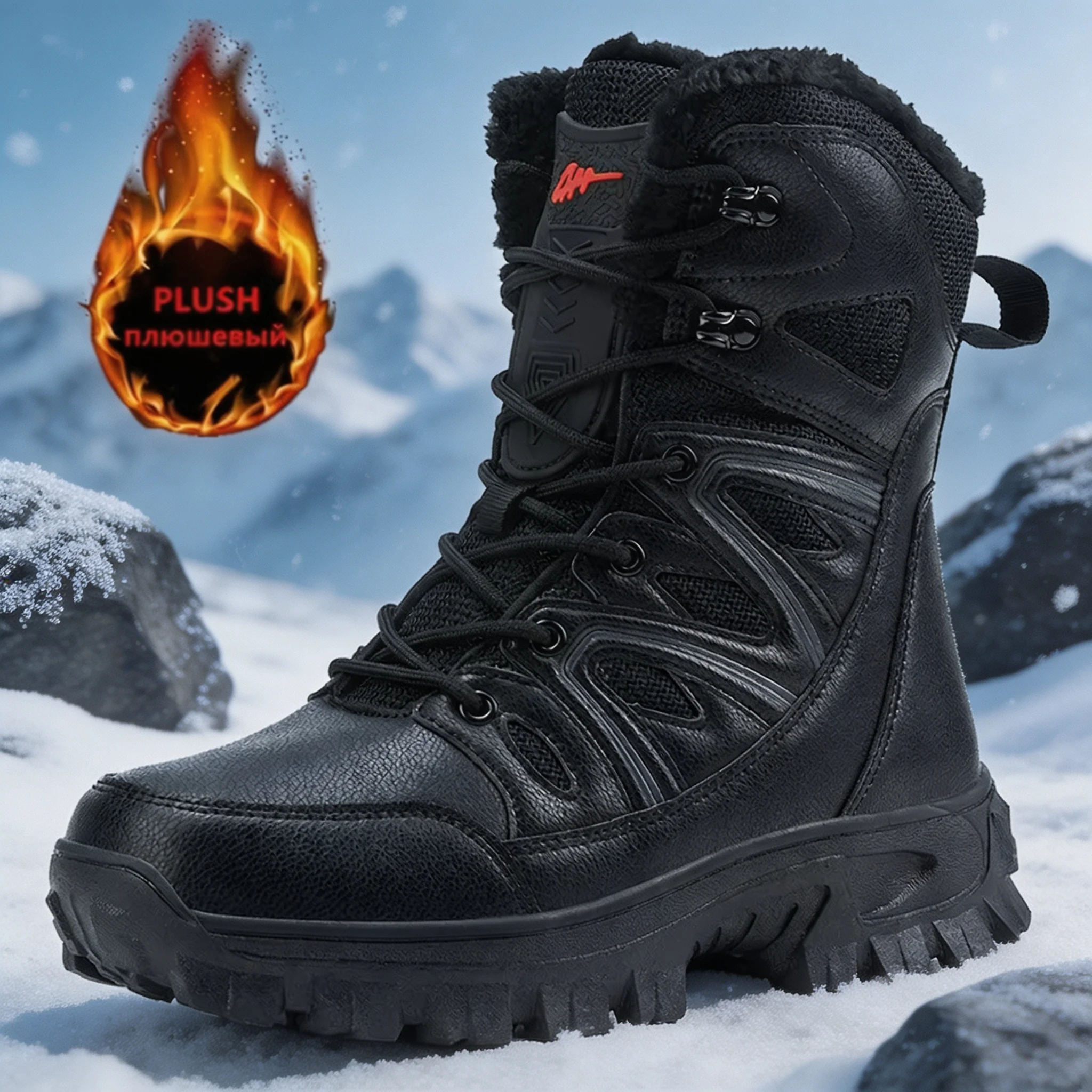 Hiking Boot Waterproof - Men Winter Men Snow Boots Super