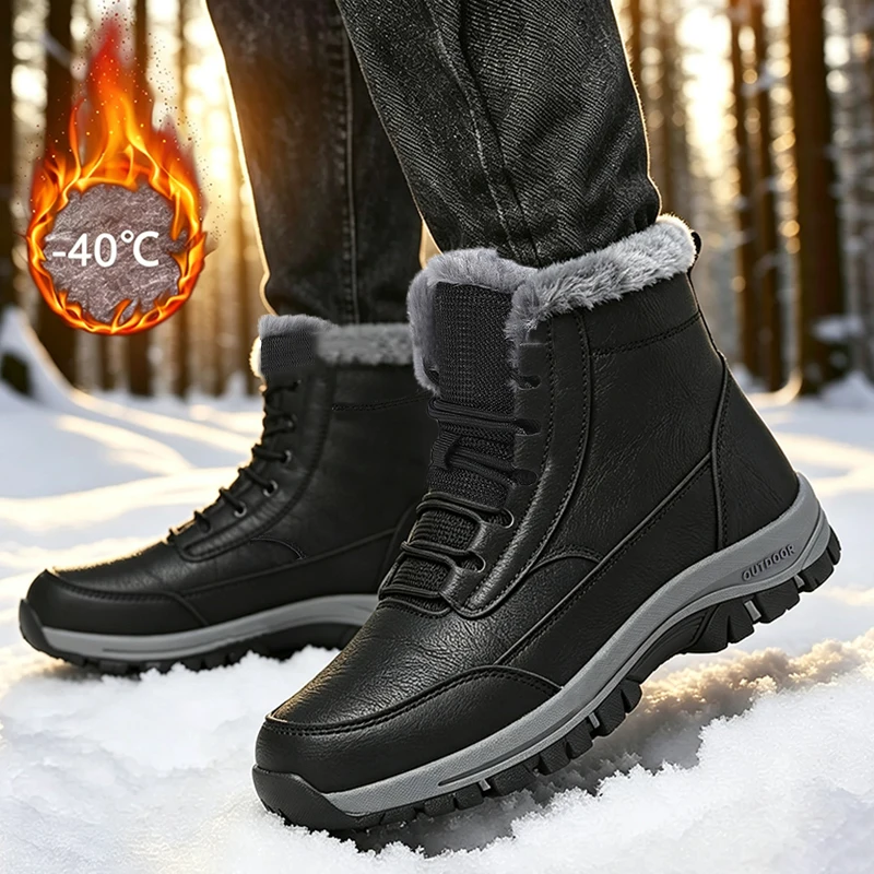 Hiking Boot Waterproof - High Quality Warm Men's Snow Boots