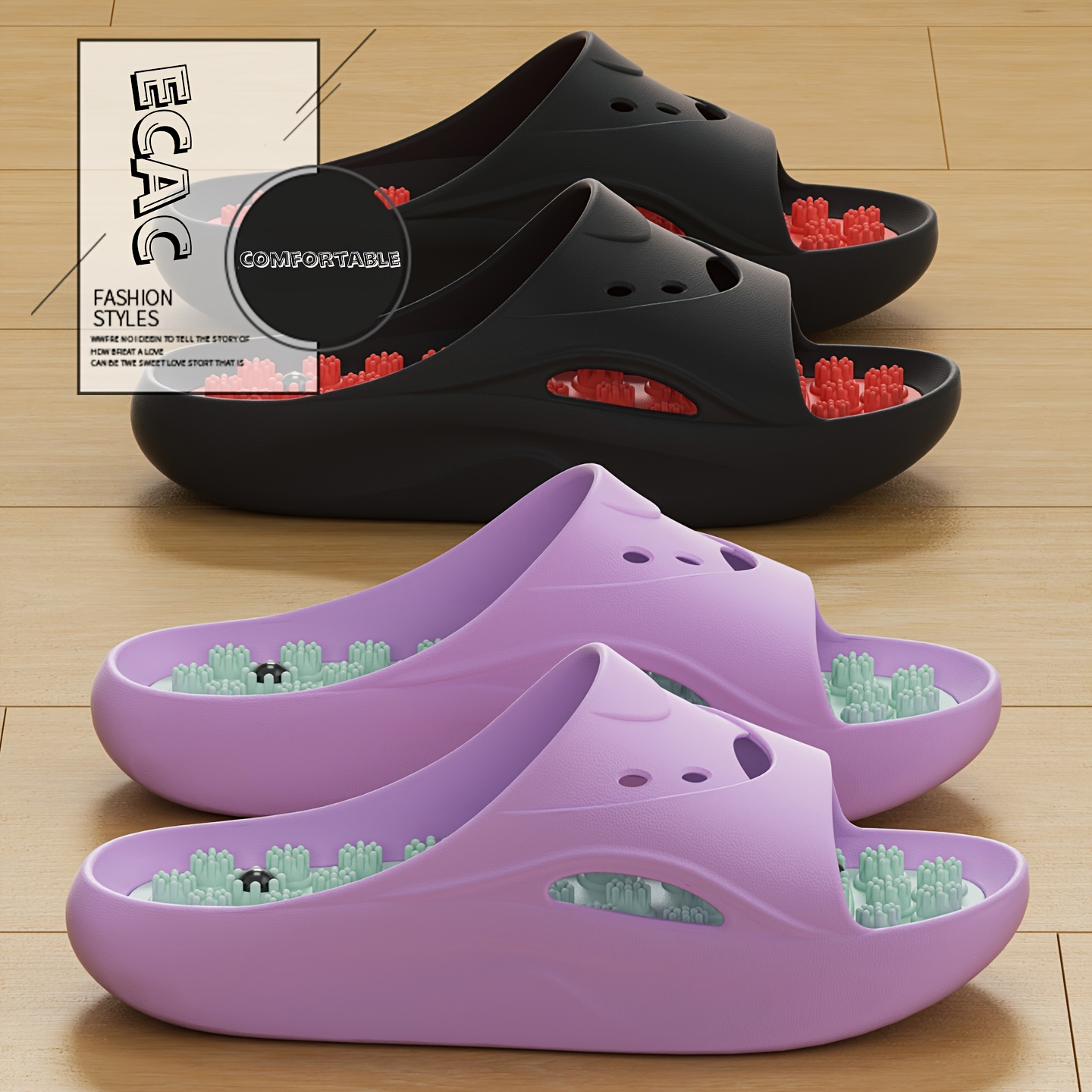 Women Men EVA Massage Slippers - Men'S Shoes With Platform 评论和价格