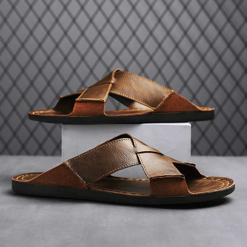 Fashion Genuine Leather Men Sl - Men Shoes Marks 评论和价格
