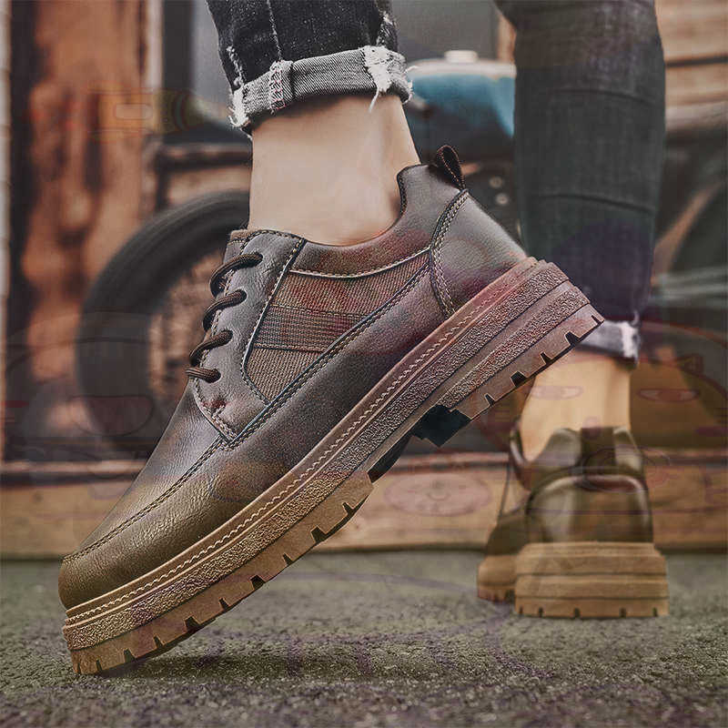 Dark Natural Leather Fashion T - Men Shoes On Clearance 评论和价格