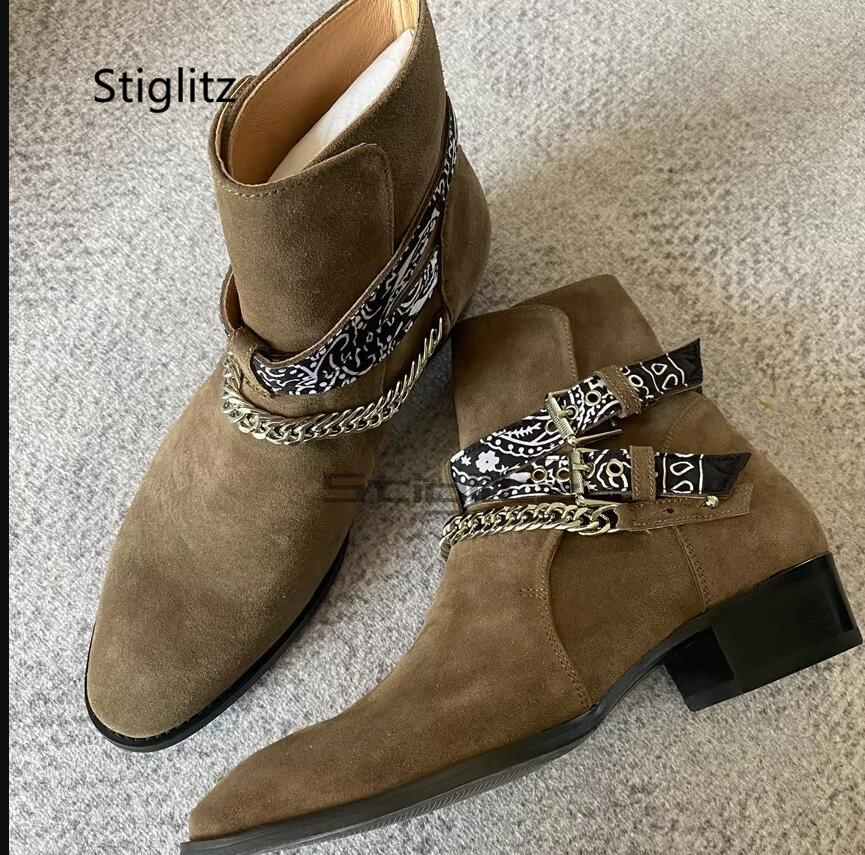 Faux Suede Men's Chelsea Chain - Men Shoes Size 11 评论和价格
