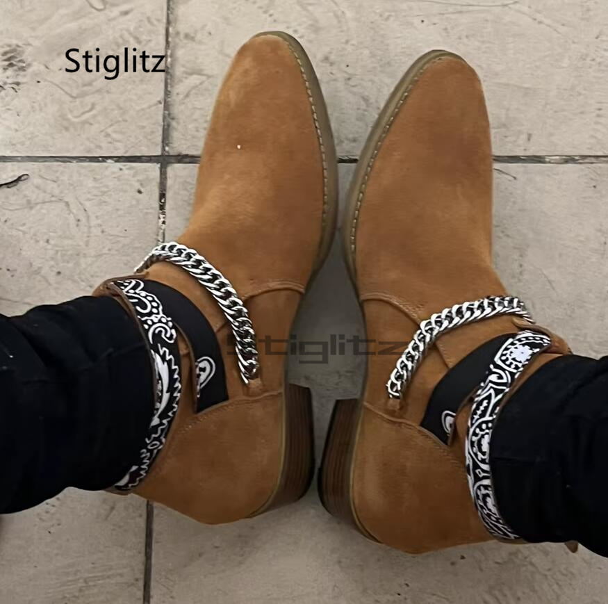 Faux Suede Men's Chelsea Chain - Men Shoes Size 11 评论和价格