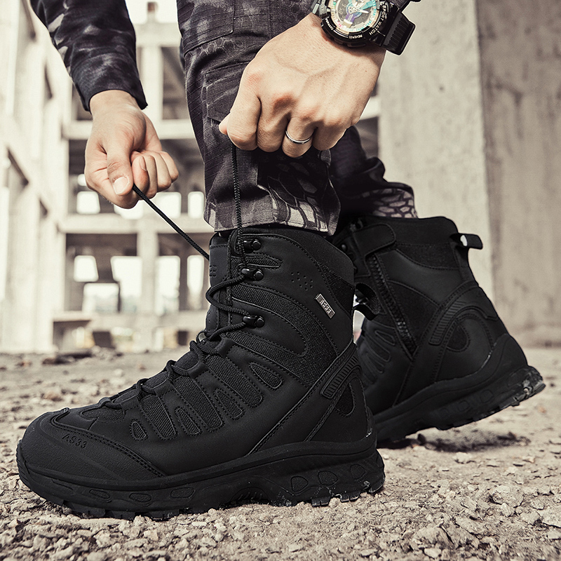 Men Tactical Boots Lace Up Bra - Hiking Boot Waterproof 评论和价格